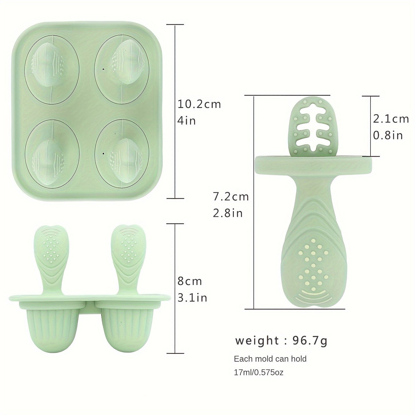 Formas de Picolé em Silicone com Colher – Livre de BPA