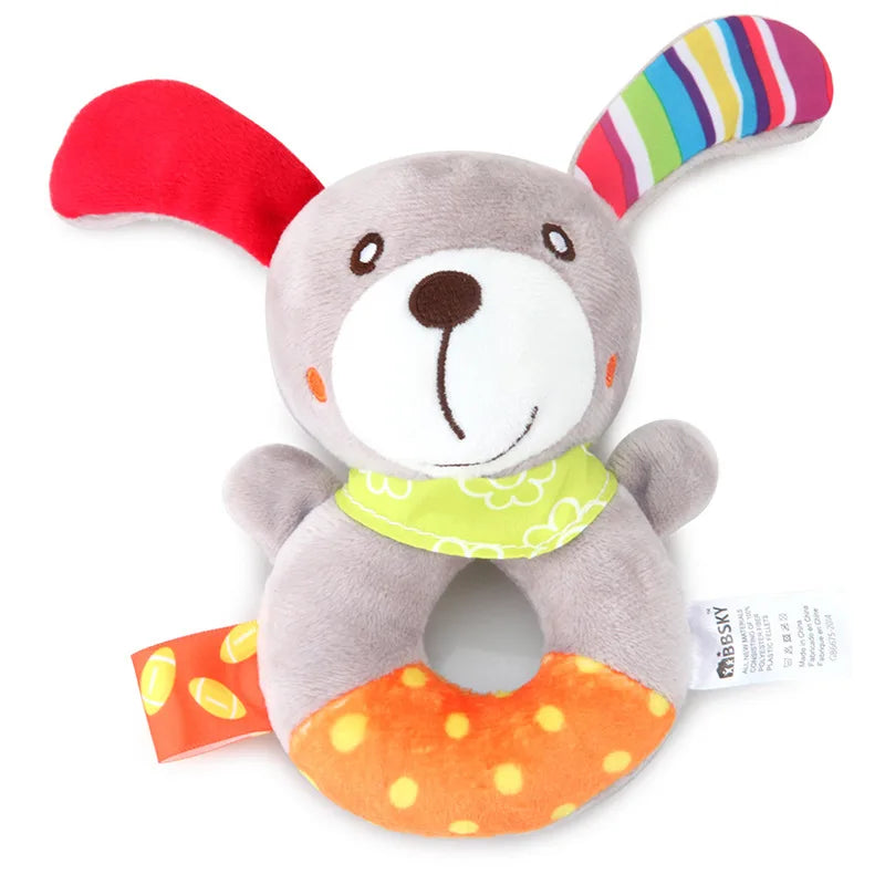 Chocalho de Mão Animalzinho – Brinquedo de Pelúcia Educativo para Bebês