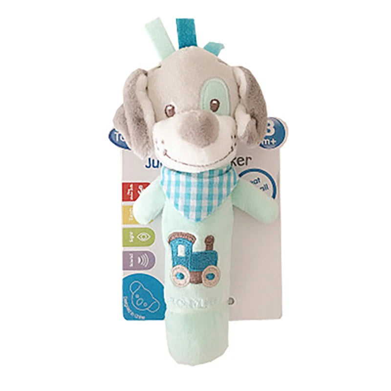 Chocalho de Mão Animalzinho – Brinquedo de Pelúcia Educativo para Bebês