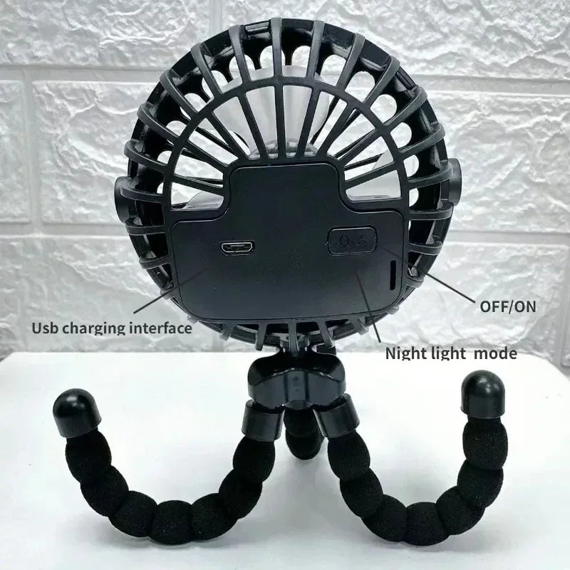 Ventilador Portátil para Carrinho de Bebê – Silencioso, Recarregável e Super Seguro!