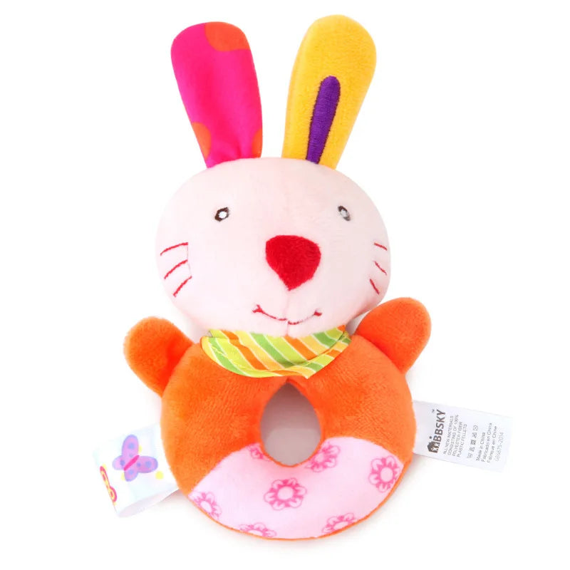 Chocalho de Mão Animalzinho – Brinquedo de Pelúcia Educativo para Bebês