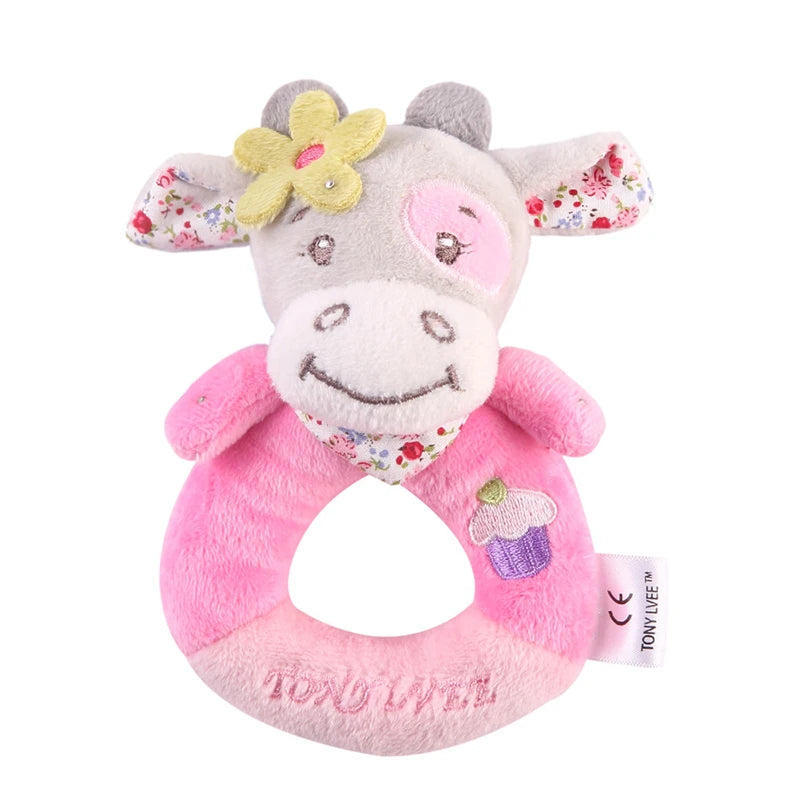 Chocalho de Mão Animalzinho – Brinquedo de Pelúcia Educativo para Bebês