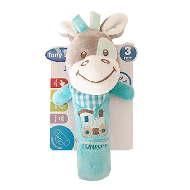 Chocalho de Mão Animalzinho – Brinquedo de Pelúcia Educativo para Bebês