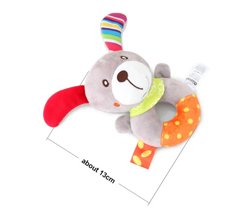 Chocalho de Mão Animalzinho – Brinquedo de Pelúcia Educativo para Bebês