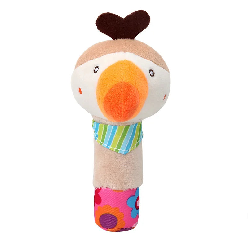 Chocalho de Mão Animalzinho – Brinquedo de Pelúcia Educativo para Bebês