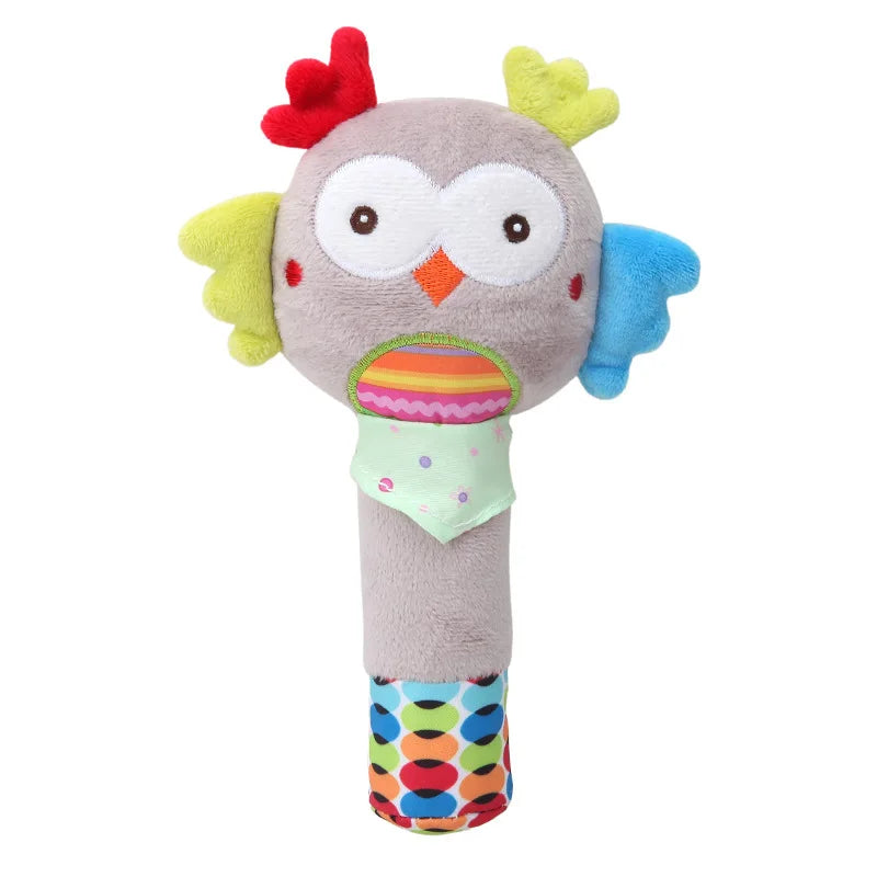 Chocalho de Mão Animalzinho – Brinquedo de Pelúcia Educativo para Bebês