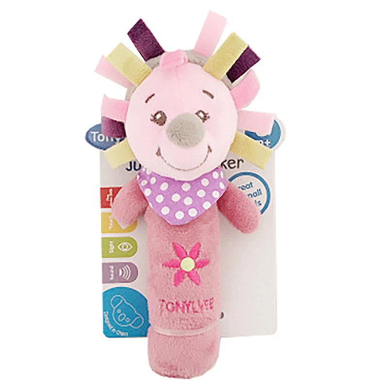 Chocalho de Mão Animalzinho – Brinquedo de Pelúcia Educativo para Bebês