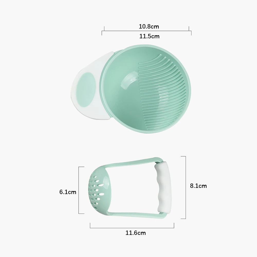 Conjunto de Tigela Moedora Manual para Alimentos de Bebê