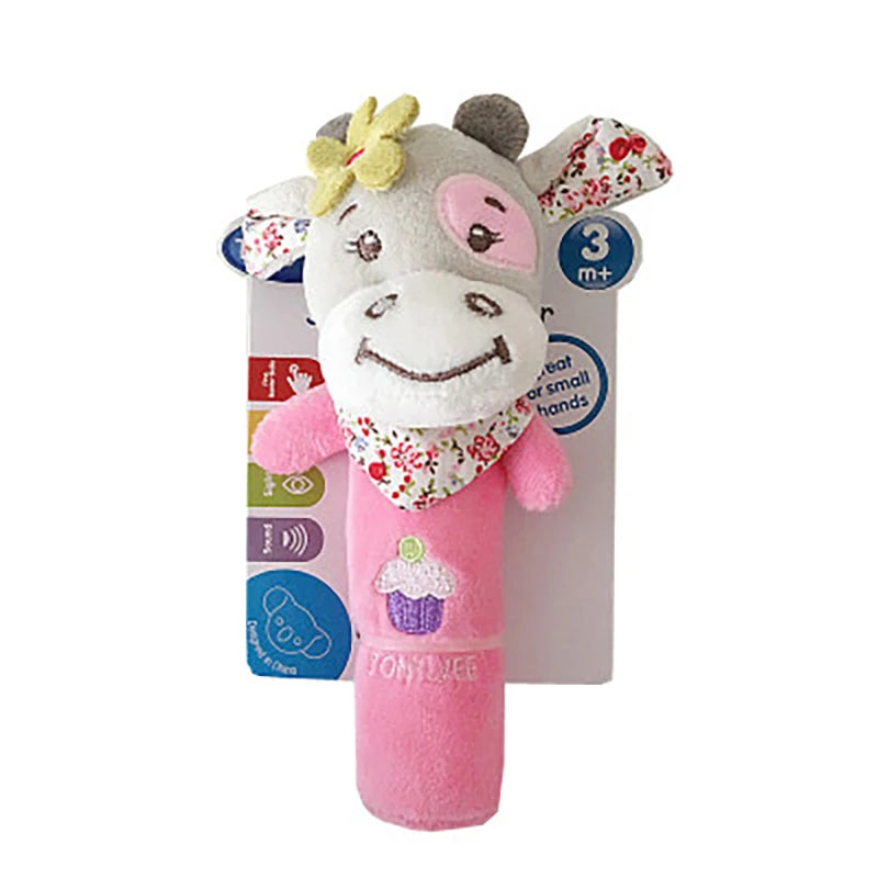 Chocalho de Mão Animalzinho – Brinquedo de Pelúcia Educativo para Bebês