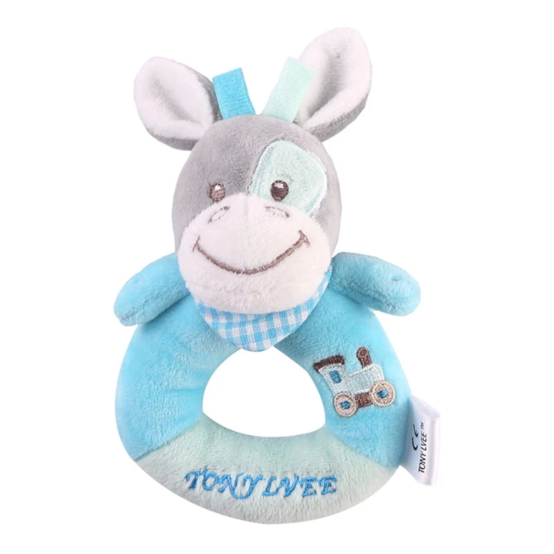 Chocalho de Mão Animalzinho – Brinquedo de Pelúcia Educativo para Bebês