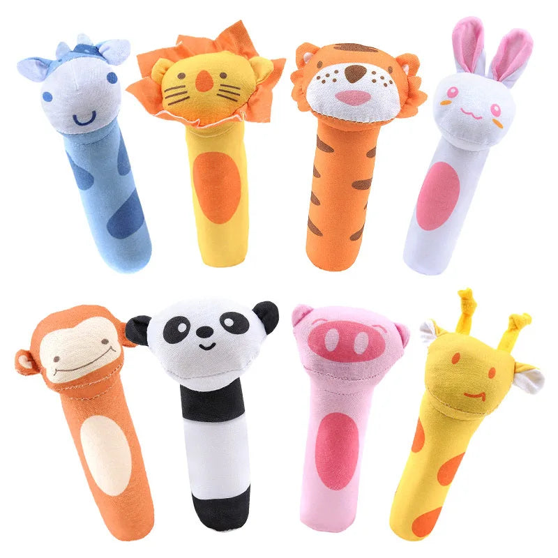 Chocalho de Mão Animalzinho – Brinquedo de Pelúcia Educativo para Bebês