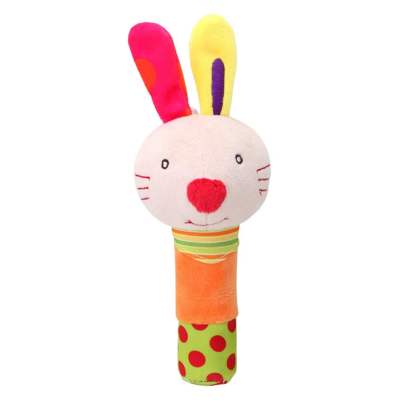Chocalho de Mão Animalzinho – Brinquedo de Pelúcia Educativo para Bebês