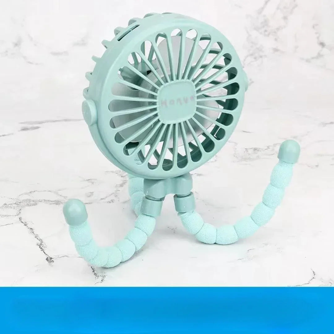 Ventilador Portátil para Carrinho de Bebê – Silencioso, Recarregável e Super Seguro!