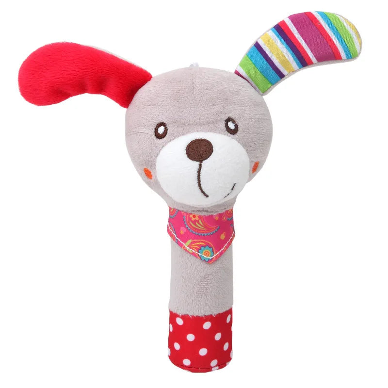Chocalho de Mão Animalzinho – Brinquedo de Pelúcia Educativo para Bebês