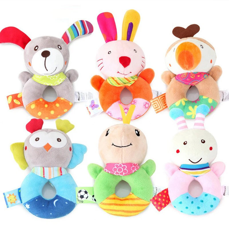 Chocalho de Mão Animalzinho – Brinquedo de Pelúcia Educativo para Bebês