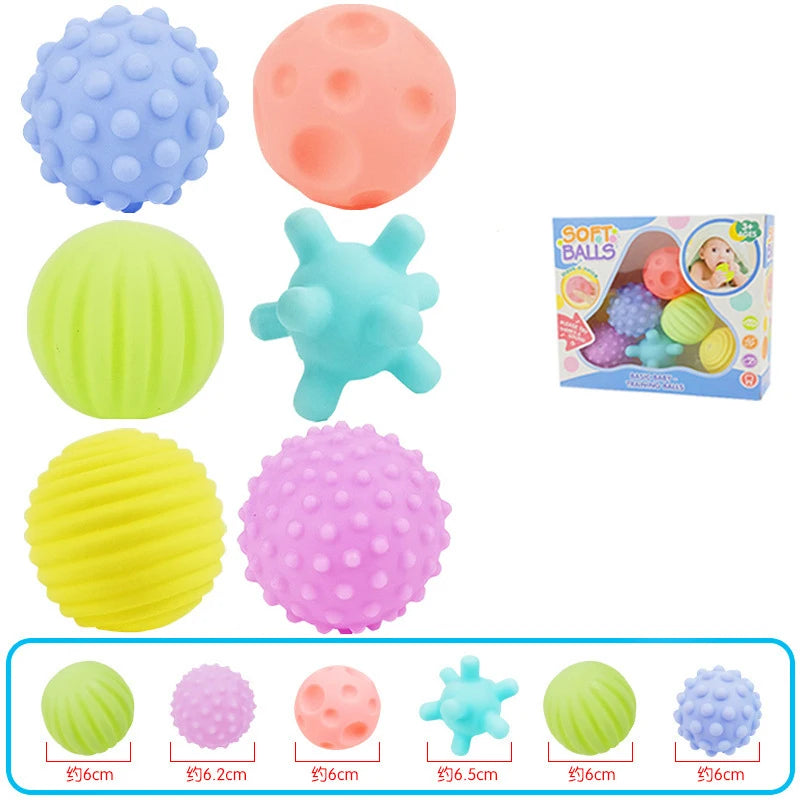 6Pcs Textured Multi Ball Set Develop Tactile