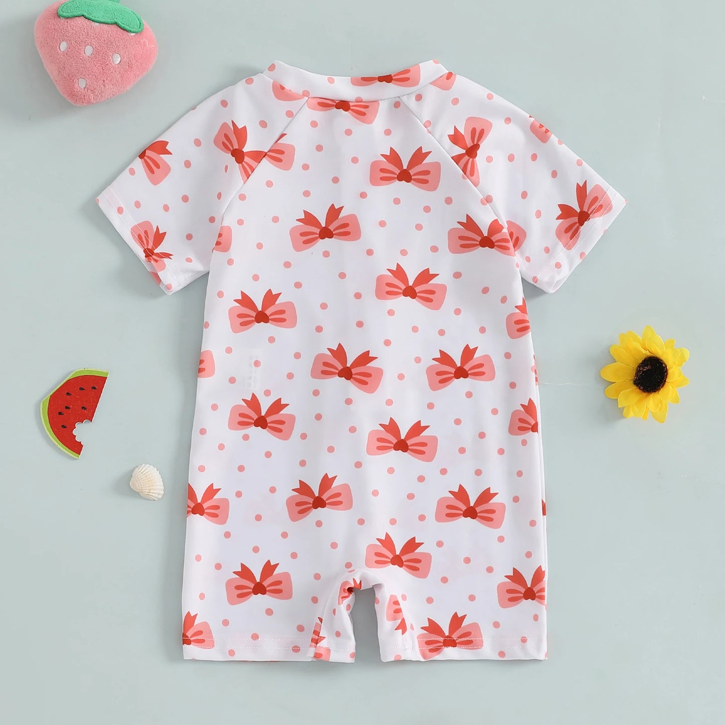 Maiô Infantil Feminino com Manga Curta – Proteção e Estilo para o Verão! 👧🍒🏖️