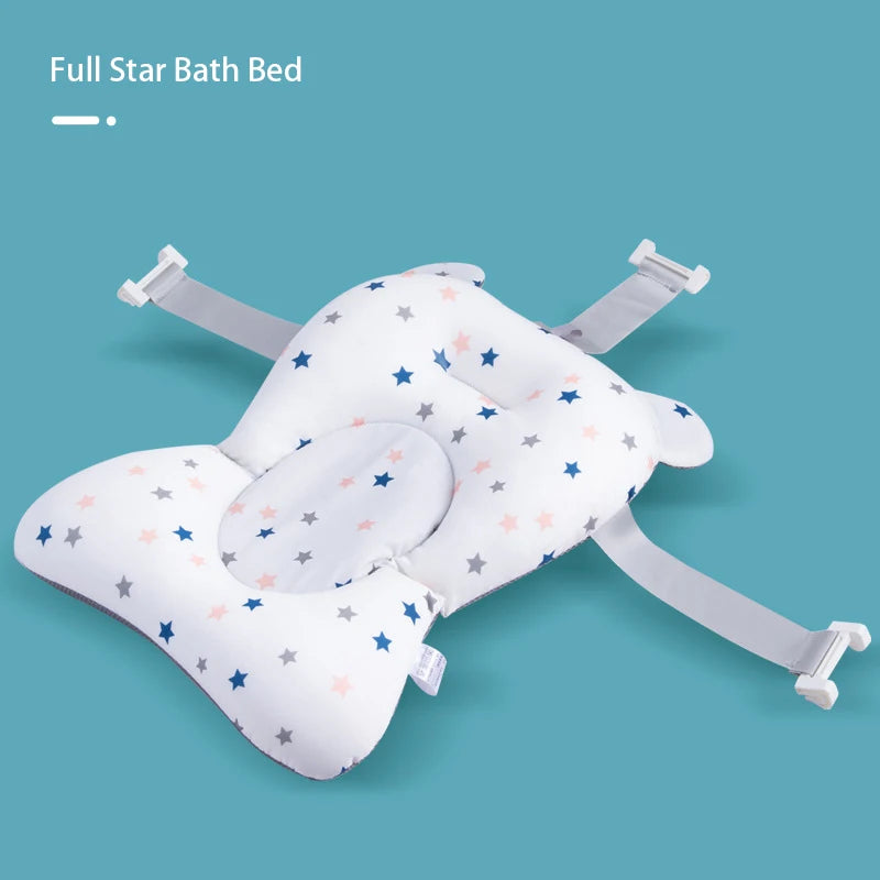 Almofada de Banho para Bebê – Apoio Flutuante Dobrável com Rede de Segurança Ajustável
