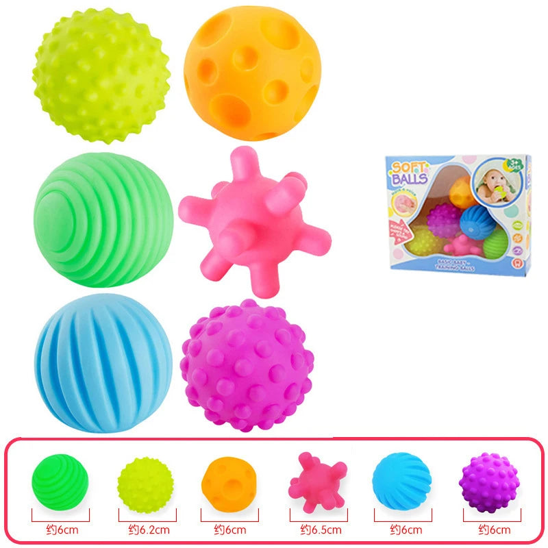 6Pcs Textured Multi Ball Set Develop Tactile