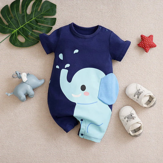 Macacão Bebê Elefantinho 3D – Algodão Macio e Fresquinho