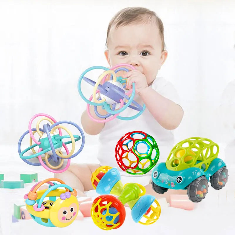 Brinquedos Sensoriais para Bebês – Mordedor e Chocalho Educativo