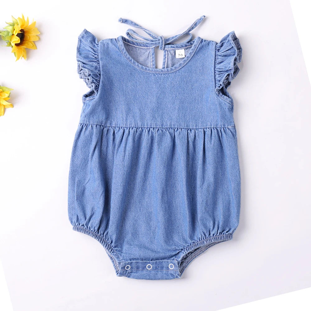 Macacão Jeans Bebê Menina – Babados & Alcinhas