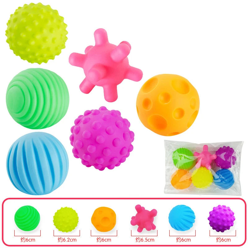 6Pcs Textured Multi Ball Set Develop Tactile