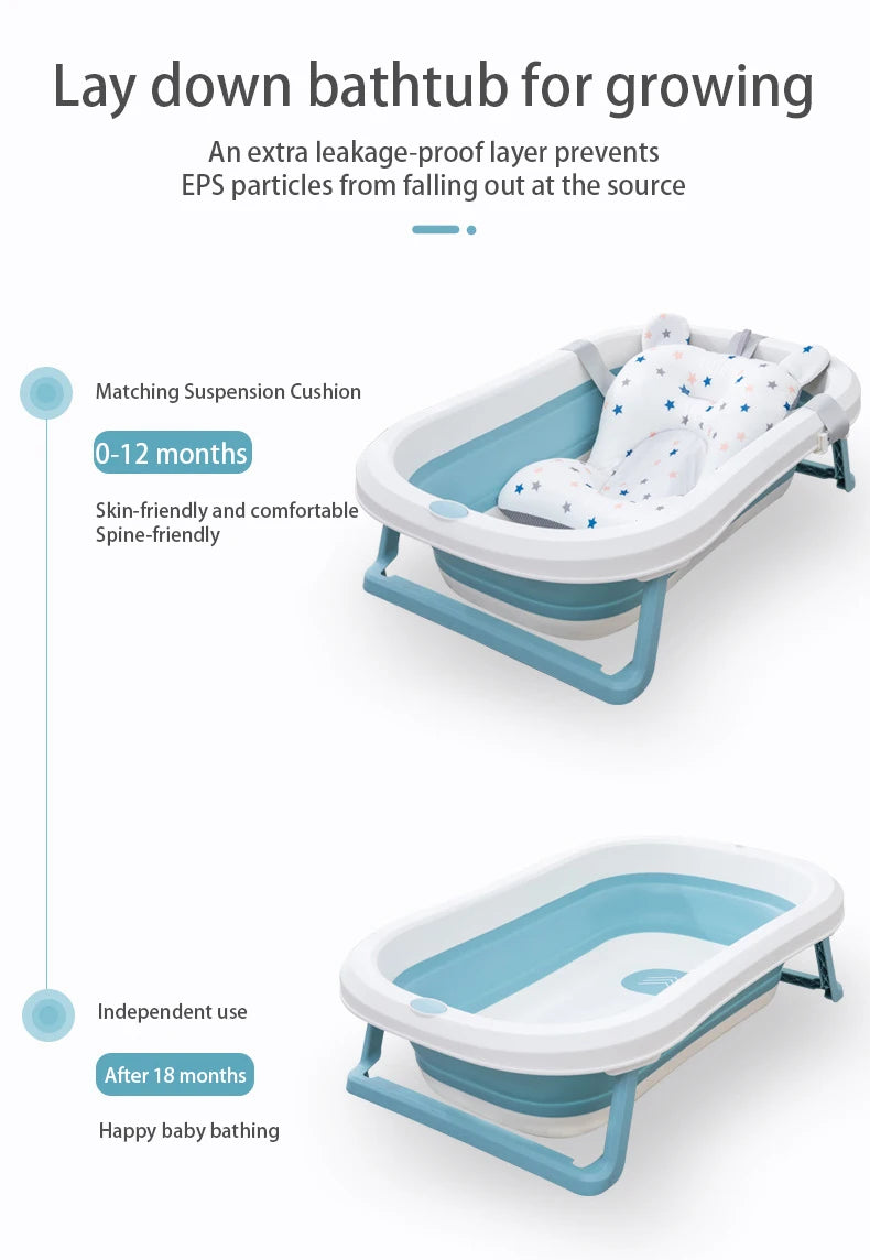 Almofada de Banho para Bebê – Apoio Flutuante Dobrável com Rede de Segurança Ajustável