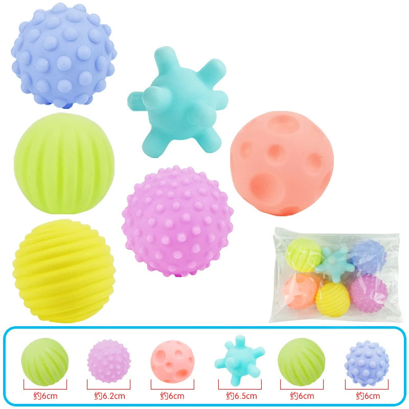 6Pcs Textured Multi Ball Set Develop Tactile