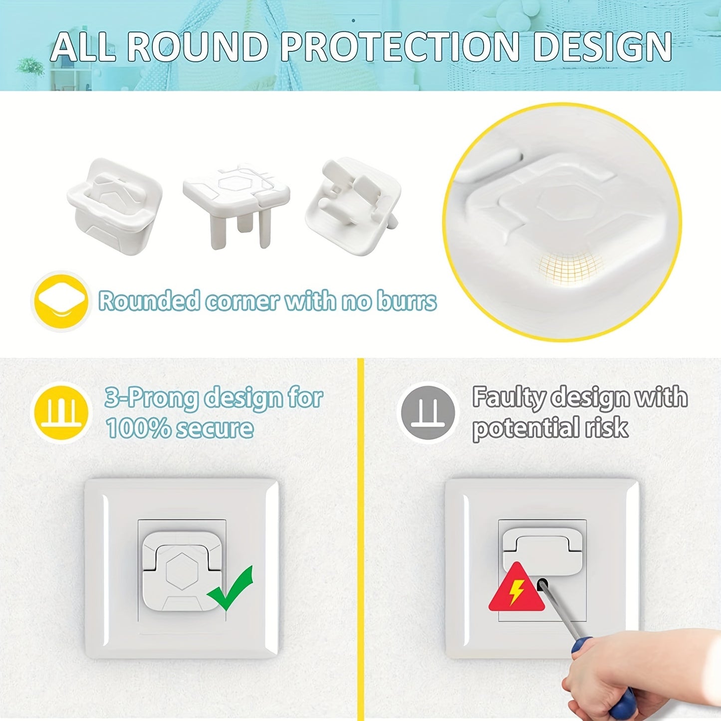 Protetores de Tomada – Kit com 12 ou 50 Unidades